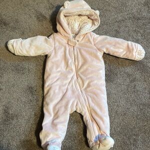 Carter’s Baby Girl Size 6 Months Pale Pink Warm Fall Winter Full Body Coat